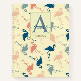 Elegante art deco geïnspireerde flamingo gemust no notitieboek