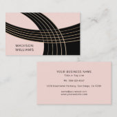 Elegante art deco geïnspireerde geometrische kromm visitekaartje (Voorkant / Achterkant)