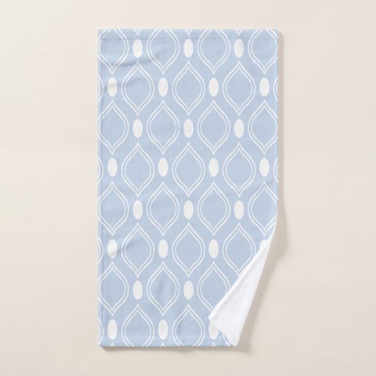 Elegante art deco geometrisch blauw en wit bad handdoek (Handdoek)