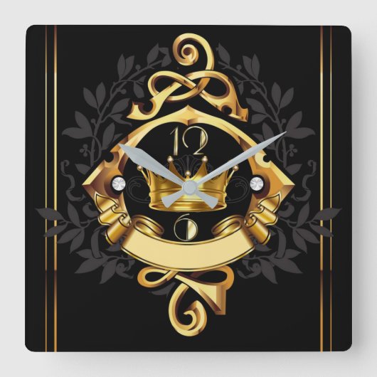 Elegante art deco gepersonaliseerd vierkante klok (Voorkant)