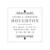 Elegante Art Deco Getrouwd Paar Retouradres Rubberstempel (Afrduk)