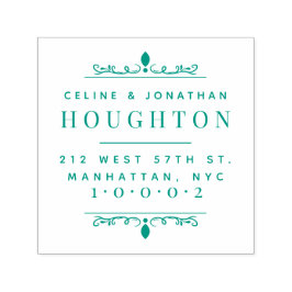 Elegante Art Deco Getrouwd Paar Retouradres Zelfinktende Stempel