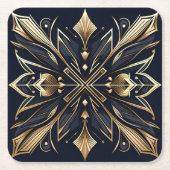 Elegante Art Deco Gold Mandala Kartonnen Onderzetters (Voorkant)