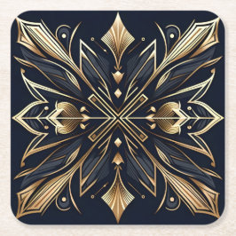Elegante Art Deco Gold Mandala Kartonnen Onderzetters