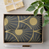 Elegante Art Deco Gold Sun Patroon op zwart Tissuepapier (Geschenk)