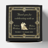 Elegante Art Deco Goud Zwart Bruiloft Favor Bedankdoosjes (Bovenkant)