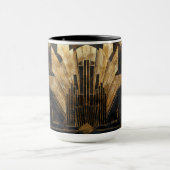 Elegante Art Deco Goud Zwart Cityscape Mok (Midden)
