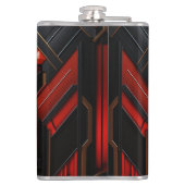 Elegante Art Deco Goud Zwart Rood Heupfles (Achterkant)