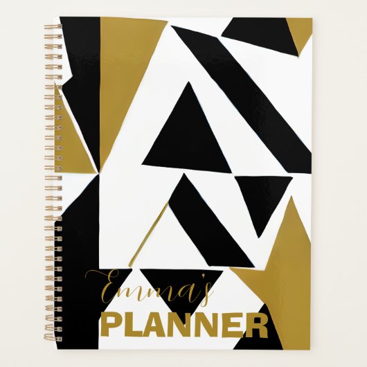 ELEGANTE ART DECO GOUD ZWART WIT PLANNER (Voorkant)