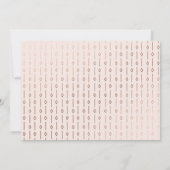 Elegante Art Deco Gouden Folie Border Blush Bruilo Kaart (Achterkant)