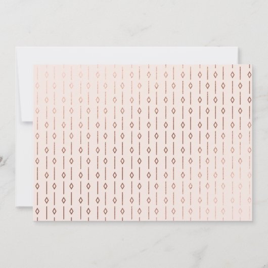 Elegante Art Deco Gouden Folie Border Blush Bruilo Kaart (Achterkant)