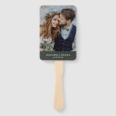 Elegante Art Deco Gouden Groene Bruiloft Handwaaier (Voorkant)