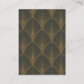 Elegante Art Deco Gouden Groene Bruiloft Informatiekaartje (Achterkant)