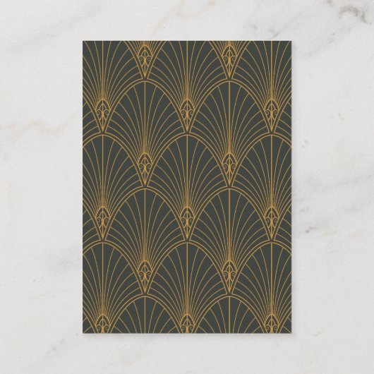 Elegante Art Deco Gouden Groene Bruiloft Informatiekaartje (Achterkant)