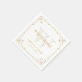 Elegante Art Deco  gouden monogram bruiloft Servet (Hoek)