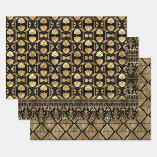 Elegante Art Deco gouden patronen Inpakpapier Vel