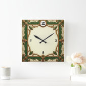 Elegante Art Deco groen Vierkante Klok (Huis)