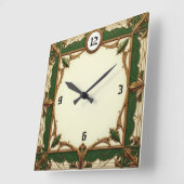 Elegante Art Deco groen Vierkante Klok (Hoek)