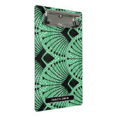Elegante Art Deco Groen Zwart Wit Pauw Patroon Mini Klembord (Schuin)