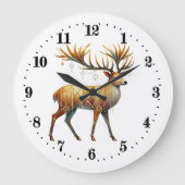 Elegante art deco herten grote klok (Voorkant)