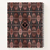 Elegante Art Deco in koperkleur en zwart - gevoerd Notitieboek (Achterkant)