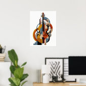 Elegante Art Deco Jazz Poster (Thuiskantoor)