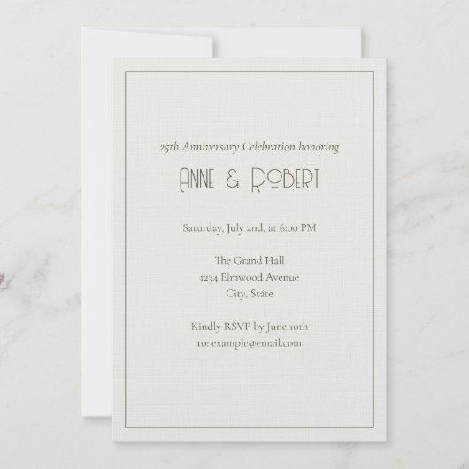 Elegante Art Deco Jubileum Kaart (Voorkant)