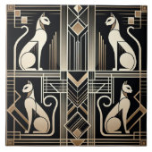 Elegante Art Deco kat Tegeltje (Voorkant)