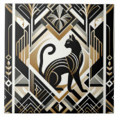 Elegante Art Deco kat Tegeltje (Voorkant)