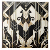 Elegante Art Deco kat Tegeltje (Voorkant)
