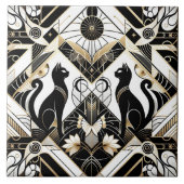 Elegante Art Deco kat Tegeltje (Voorkant)