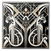 Elegante Art Deco kat Tegeltje (Voorkant)