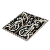 Elegante Art Deco kat Tegeltje (Zijkant)