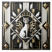 Elegante Art Deco kat Tegeltje (Voorkant)