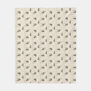 Elegante Art Deco katten - Beige Fleece Deken