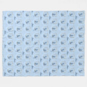 Elegante Art Deco Katten - Blauw Fleece Deken (Voorkant (Horizontaal))