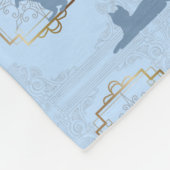 Elegante Art Deco Katten - Blauw Fleece Deken (Hoek)