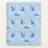 Elegante Art Deco Katten - Blauw Planner (Voorkant)