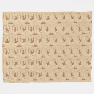 Elegante Art Deco katten - Oranje Fleece Deken