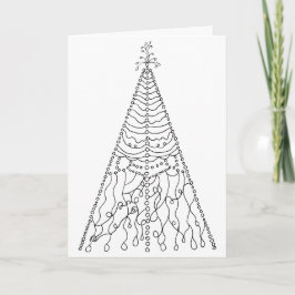 Elegante Art Deco Kerstboom Feestdagen Kaart
