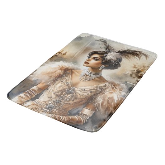 Elegante Art Deco Lady badmat (Gekanteld)
