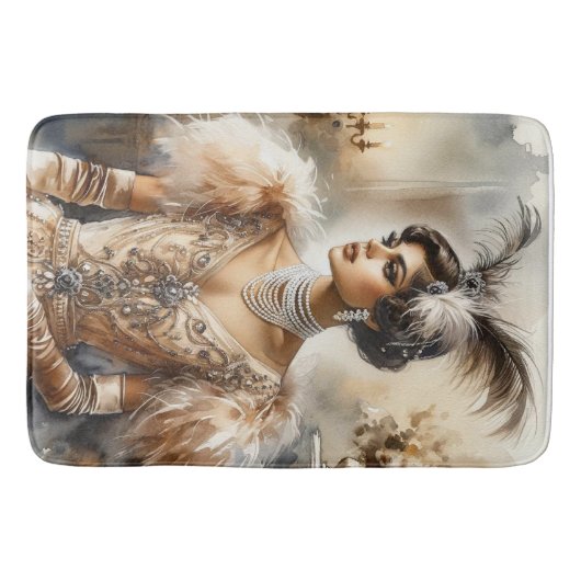 Elegante Art Deco Lady badmat (Voorkant)