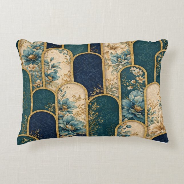 Elegante Art Deco Lendekussen Accent Kussen (Voorkant)
