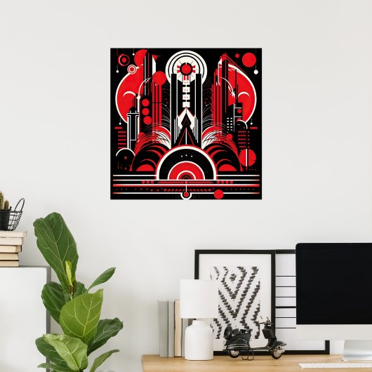 Elegante Art Deco liefhebbers Poster (Thuiskantoor)