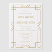 Elegante Art Deco Lijst  Classic Wedding Vellum Uitnodigingen (Voorkant)