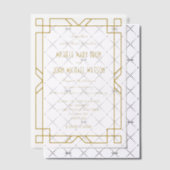 Elegante Art Deco Lijst  Classic Wedding Vellum Uitnodigingen (Offset (Uitnodiging))