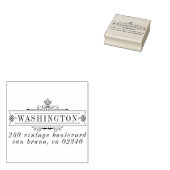 Elegante Art Deco Lijst familienaam retouradres Rubberstempel (Gestempeld)