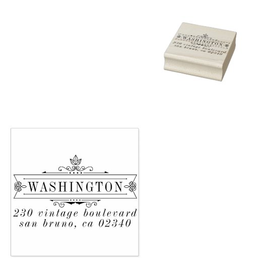 Elegante Art Deco Lijst familienaam retouradres Rubberstempel (Gestempeld)