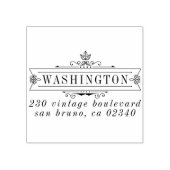 Elegante Art Deco Lijst familienaam retouradres Rubberstempel (Afrduk)