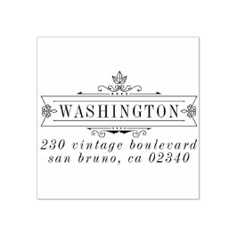 Elegante Art Deco Lijst familienaam retouradres Rubberstempel